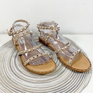Steve Madden Nude Wrap Around Sandals Size 10 Spikes